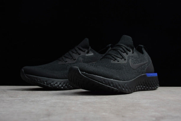 NikeUnisex Epic React Flyknit Running Shoes - Black/Racer Blue