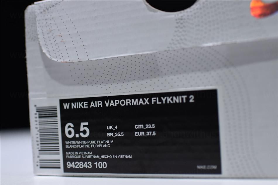 NikeAir VaporMax Flyknit 2 - White/Pure Platinum