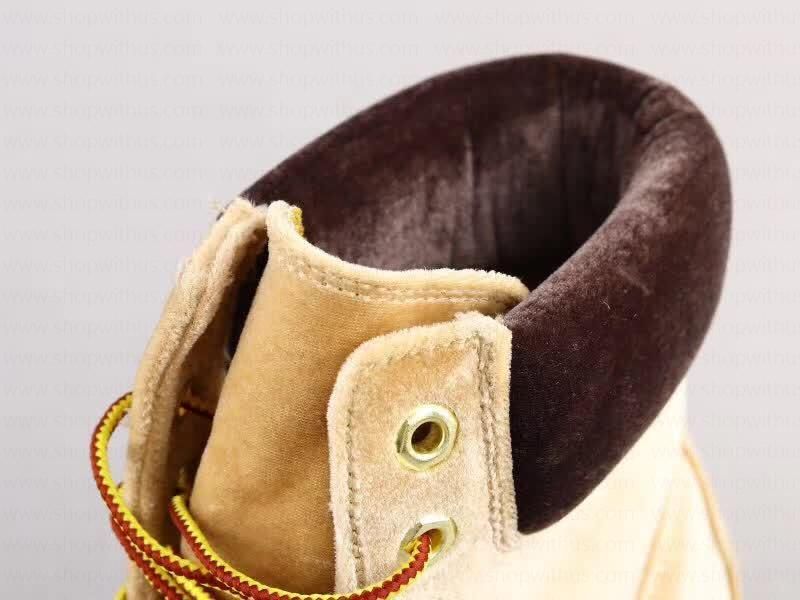 Off White xTimberland Velvet Boots - Camel