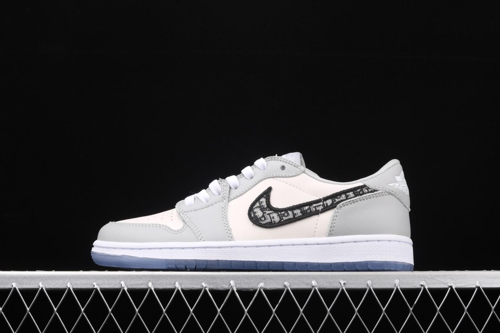 DI0R x Air Jordan 1 AJ1 Retro Low - Grey