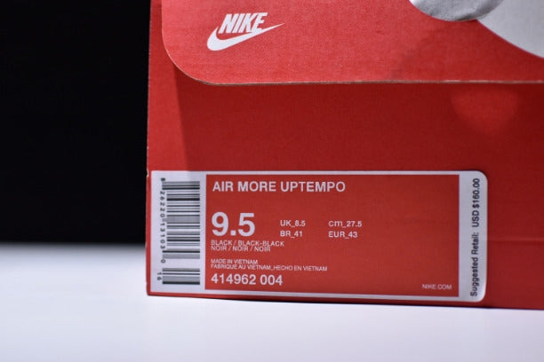 NikeAir More Uptempo Mid Basketball Shoe-Black