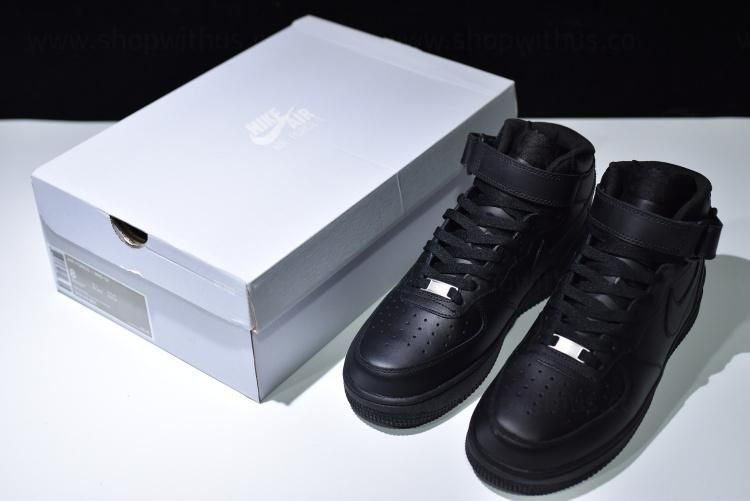 NikeUnisex Air Force 1 AF1 Mid - Triple Black