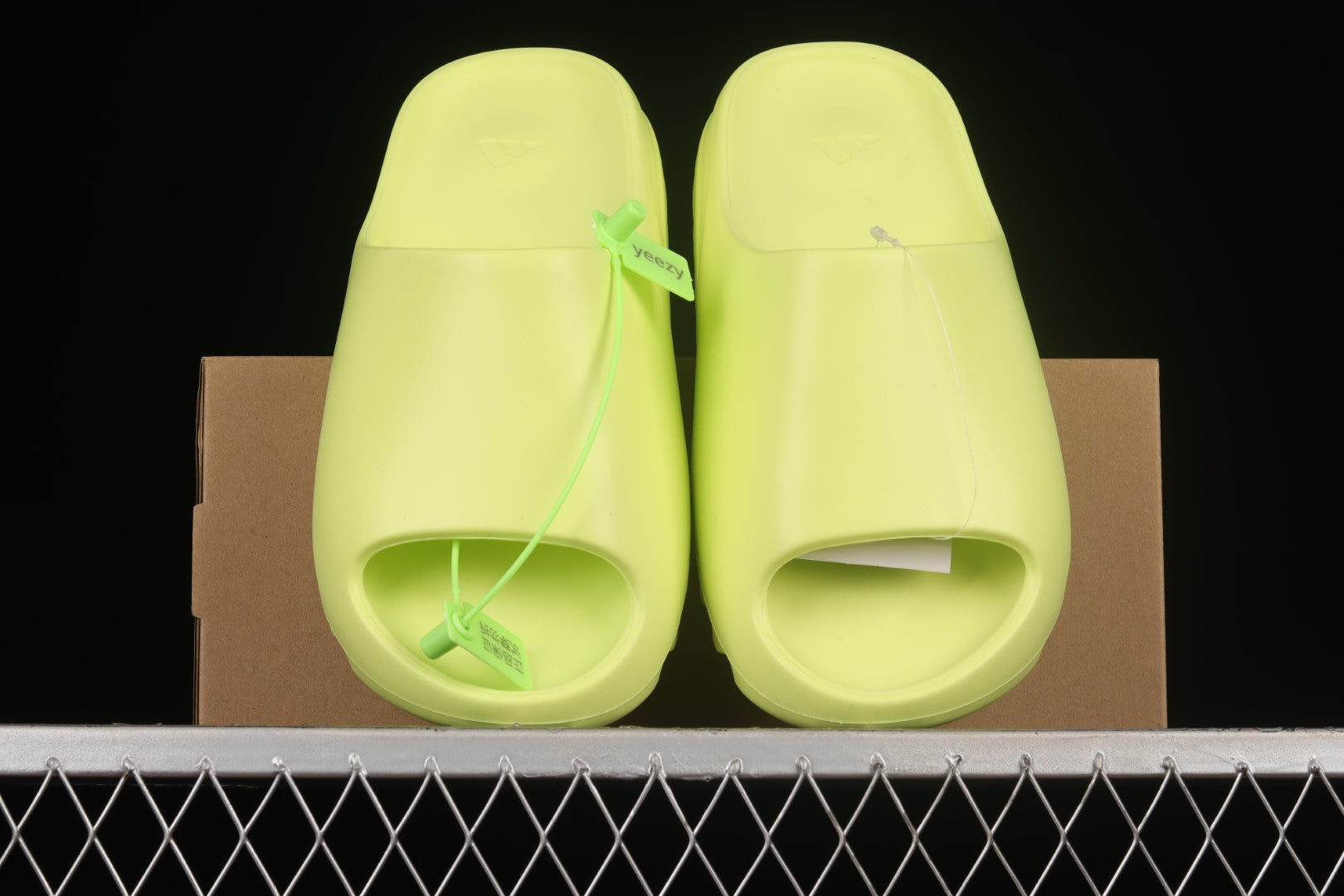 adidasMens Yeezy Slide - Glow Green