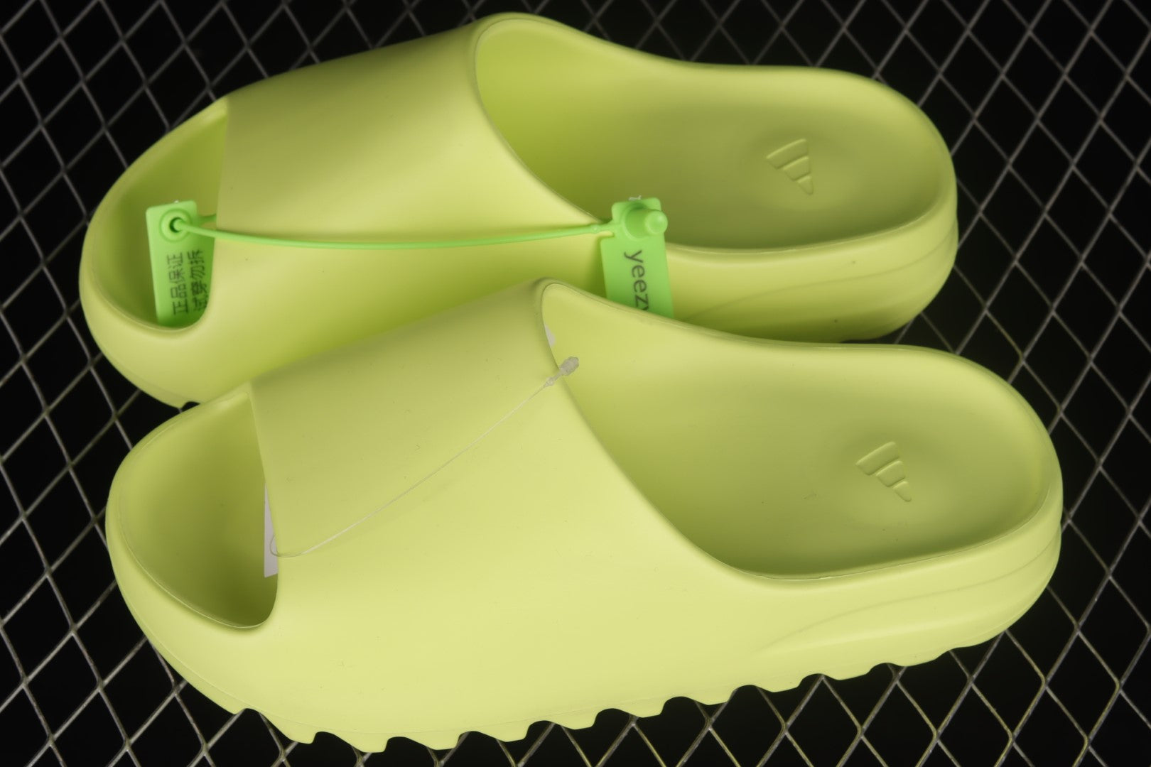 adidasMens Yeezy Slide - Glow Green