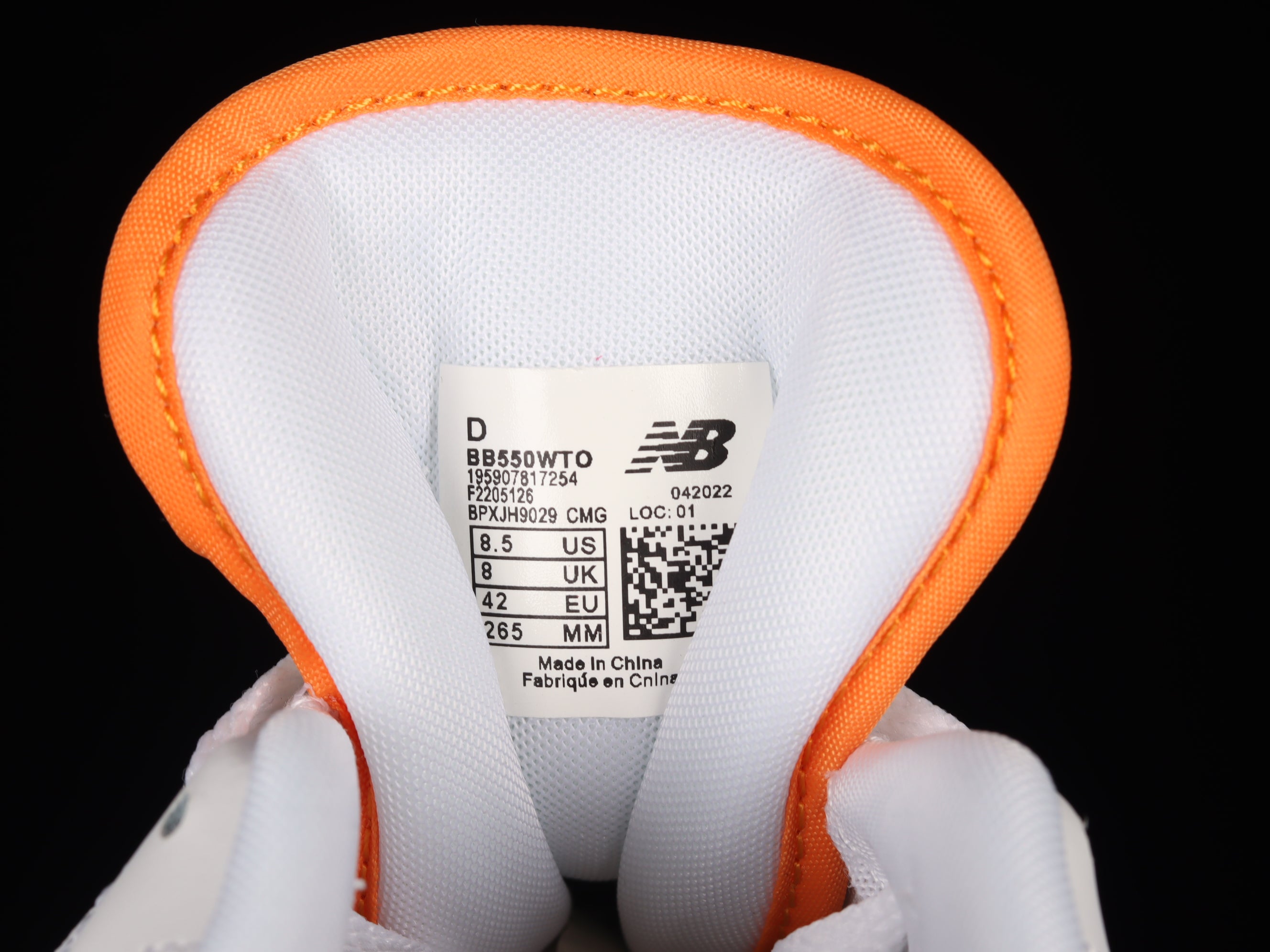 New Balance 550 - White/Vibrant Orange