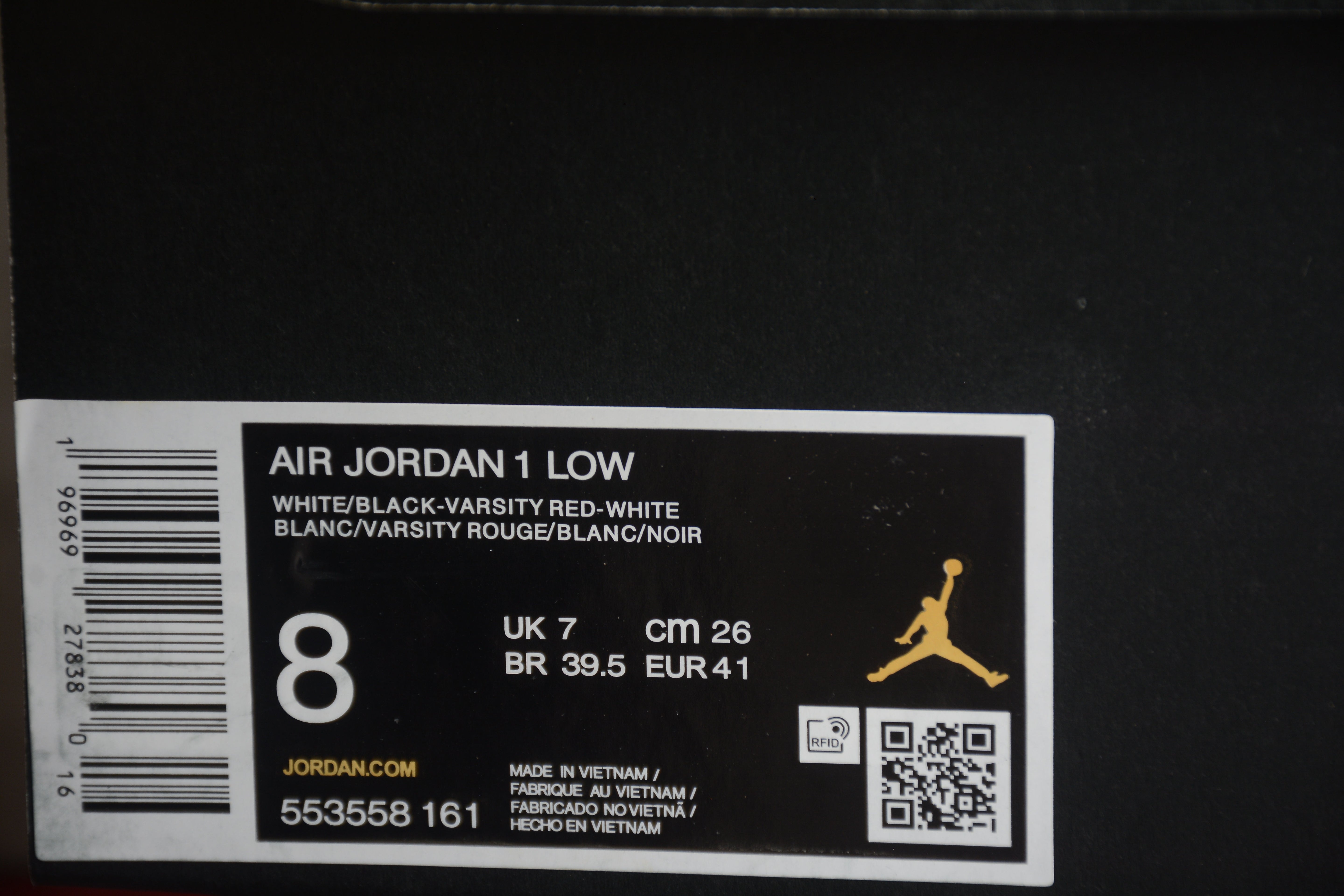 Air Jordan 1 AJ1 Low - Bred Toe