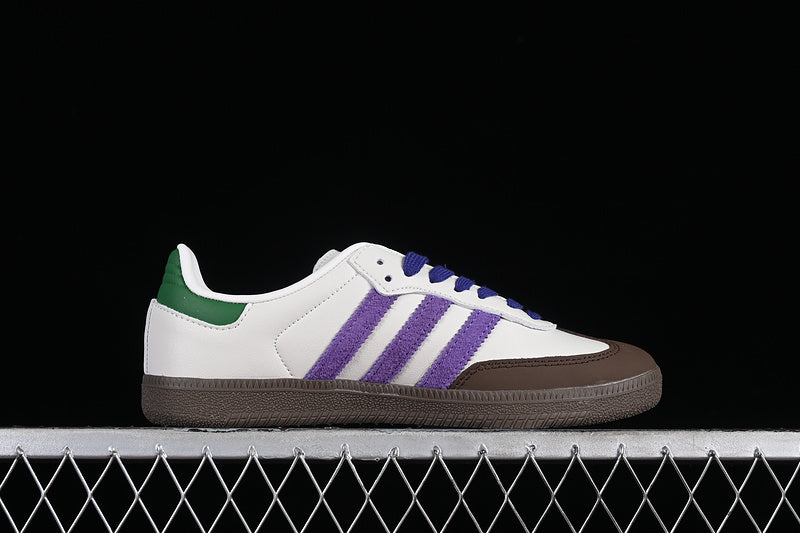 adidasMens Samba Off White - Purple/Green