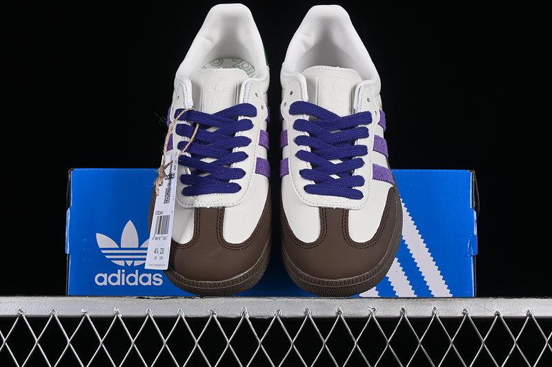 adidasMens Samba Off White - Purple/Green