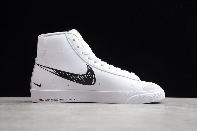 NikeMens Blazer Mid 77 Sketch - Black