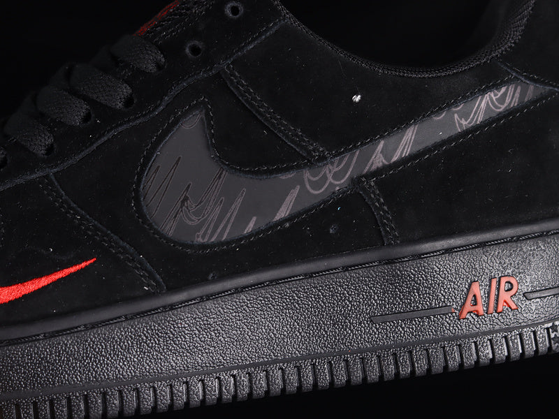 NikeMens Air Force 1 AF1 - Utility Crimson Black