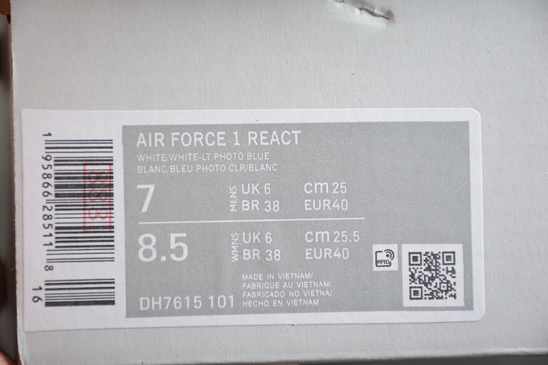 NikeMens Air Force 1 AF1 React - Blue