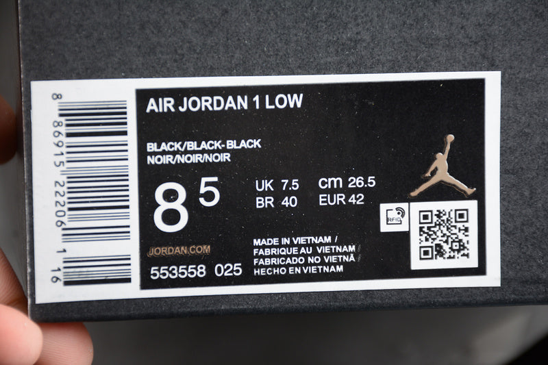 Air Jordan Retro 1 AJ1 Low - Triple Black