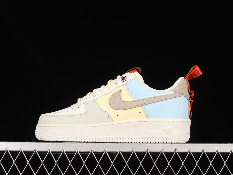 NikeMens Air Force 1 AF1 Ehite - Sail and lime