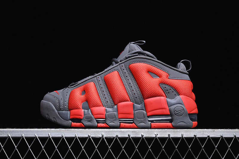 NikeMens Air More Uptempo Low - Dark Grey/Light Crimson