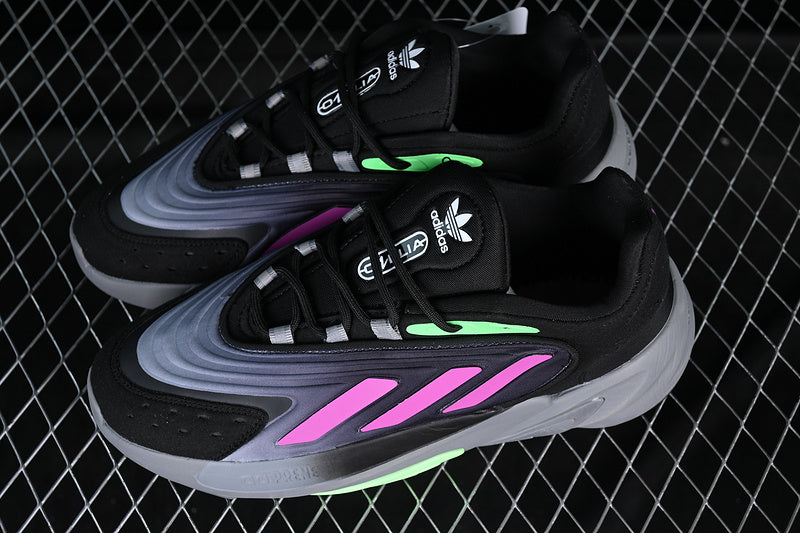 adidasMens Ozelia - Black Purple/Screaming Green