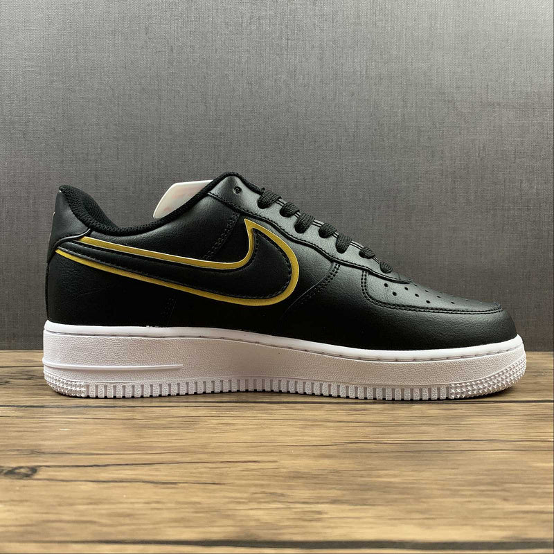 NikeMens Air Force 1 AF1 Double Swoosh - Metallic Black