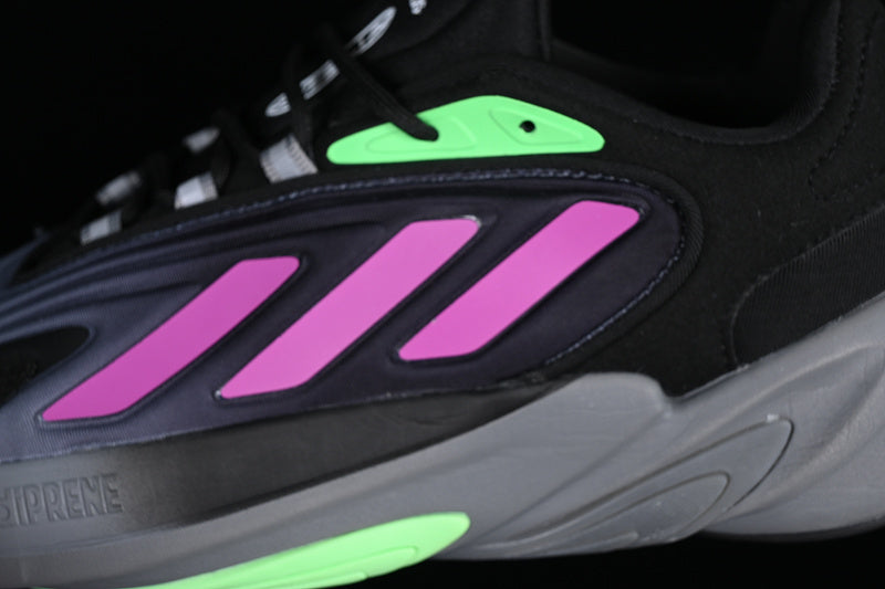 adidasMens Ozelia - Black Purple/Screaming Green