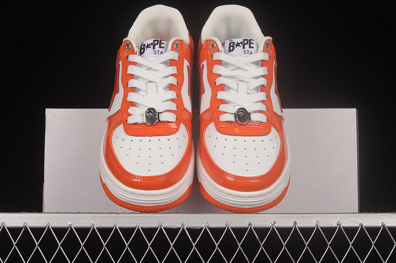 A Bathing Ape Bape Sta Patent - Orange/White