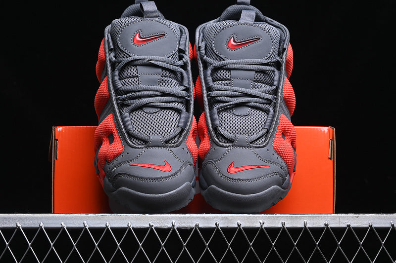 NikeMens Air More Uptempo Low - Dark Grey/Light Crimson