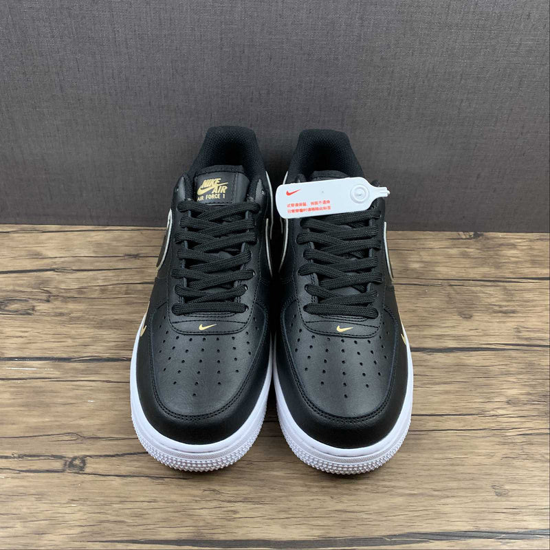 NikeMens Air Force 1 AF1 Double Swoosh - Metallic Black