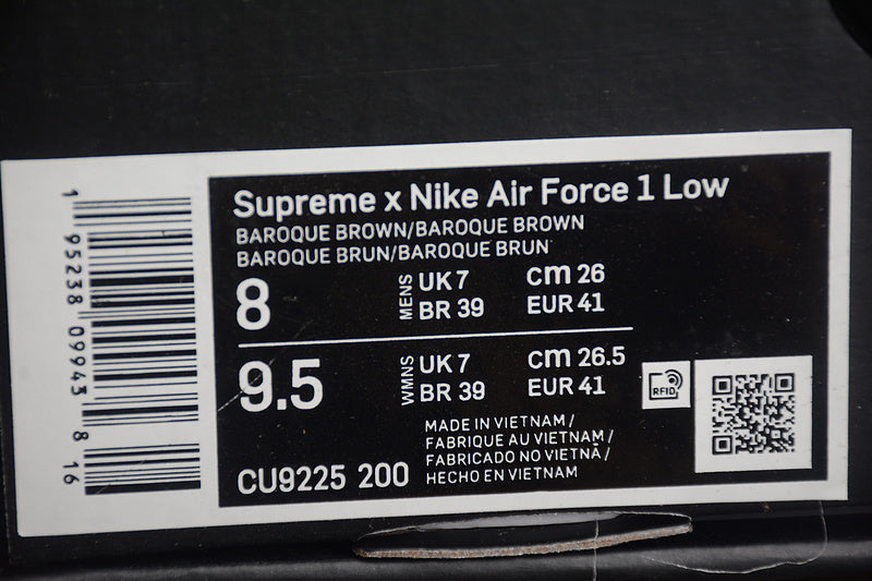 Supreme x NikeMens Air Force 1 AF1 Low - Baroque Brown