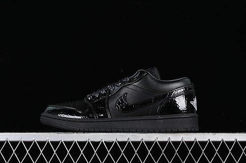 Air Jordan 1 AJ1 Low Patent Elephant - Black