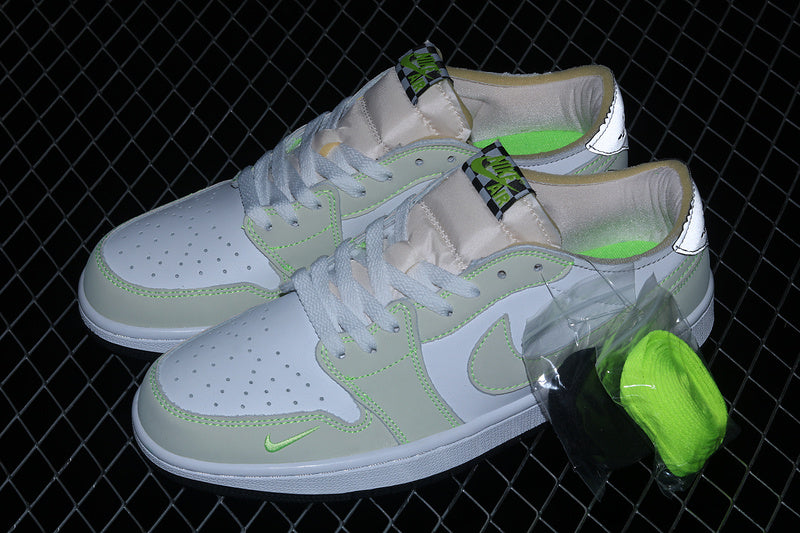 Air Jordan 1 AJ1 Retro Low - White Ghost/Green