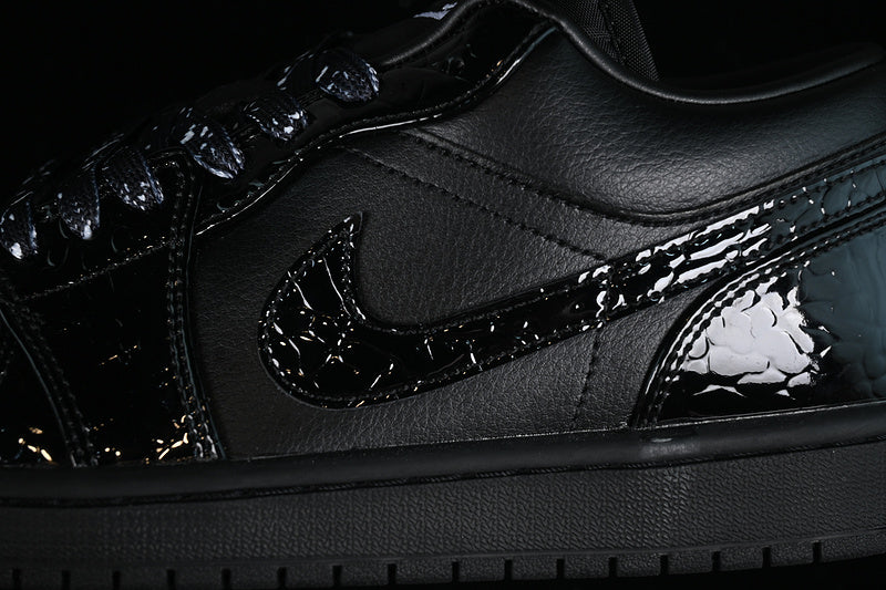 Air Jordan 1 AJ1 Low Patent Elephant - Black