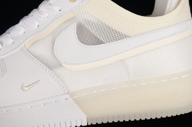 NikeMens Air force 1 AF1 React  Double Swoosh - White