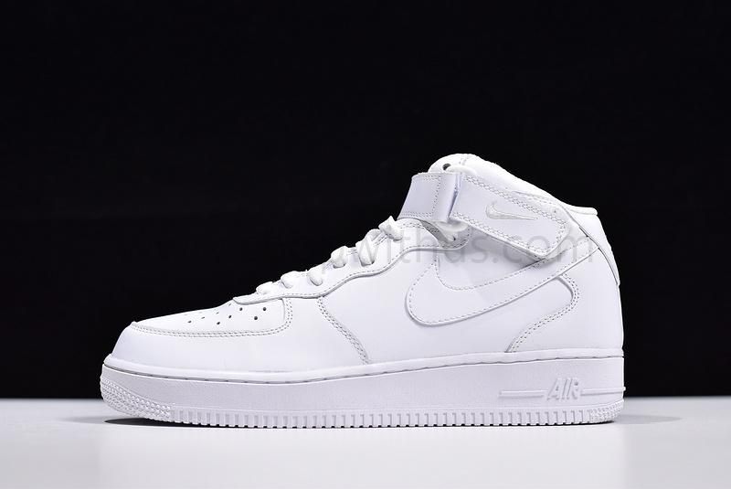 (Real Leather) NikeWMNS Air Force 1 AF1 MID - All White