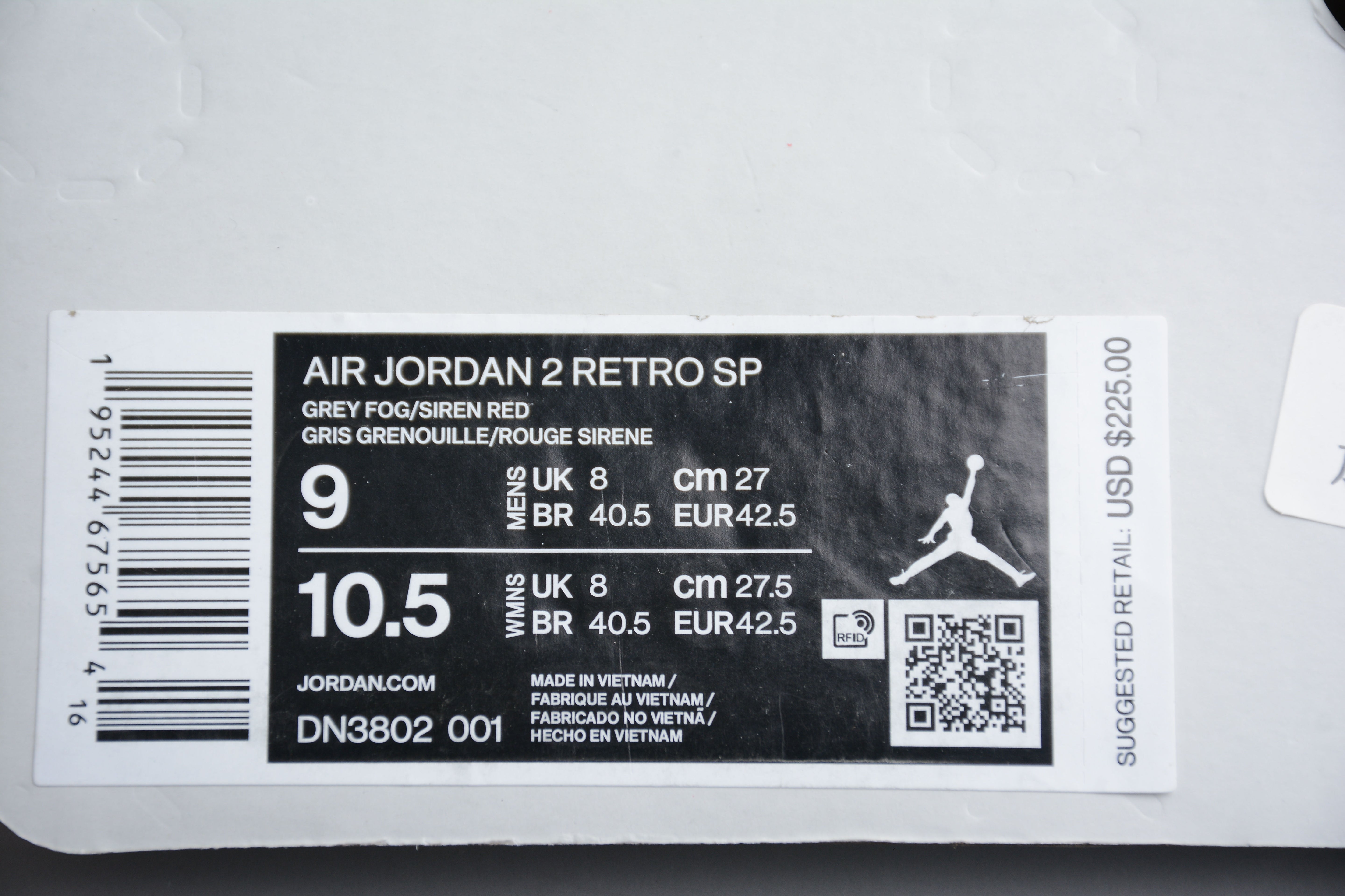 Air Jordan 2 AJ2 Union - Grey Fog