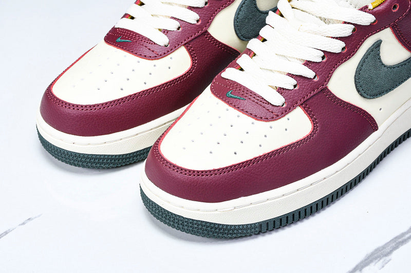 NikeMens Air Force 1 AF1 Low - Dark Team Red/Vintage Green