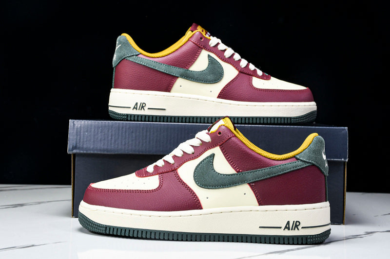 NikeMens Air Force 1 AF1 Low - Dark Team Red/Vintage Green