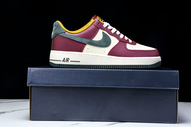 NikeMens Air Force 1 AF1 Low - Dark Team Red/Vintage Green