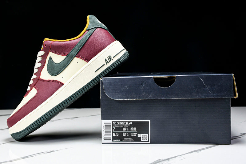 NikeMens Air Force 1 AF1 Low - Dark Team Red/Vintage Green