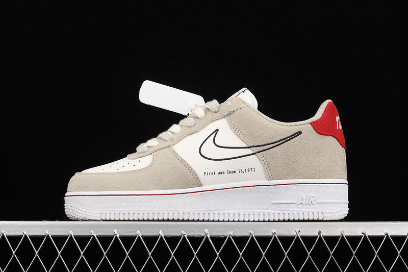 NikeMens Air Force 1 AF1 Low First Use Light - Sail Red
