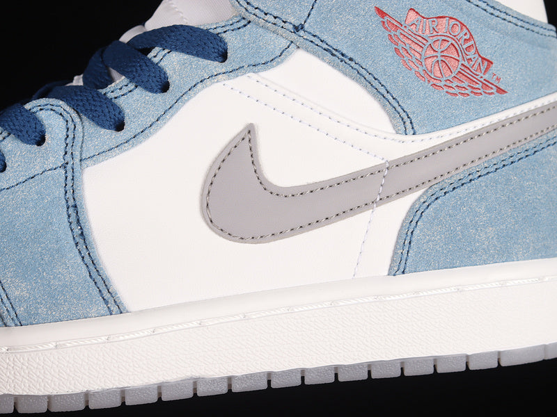 Air Jordan 1 AJ1 Mid - French Blue/Fire Red