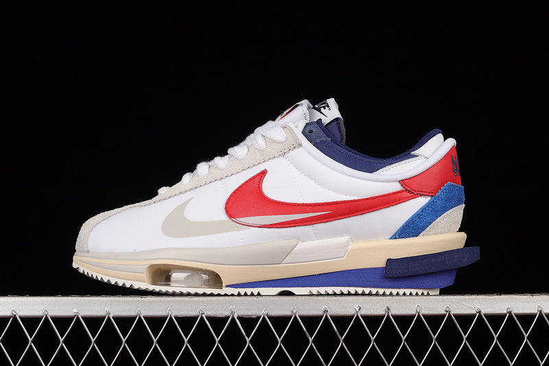 Zoom Cortez x sacai - White/University Red