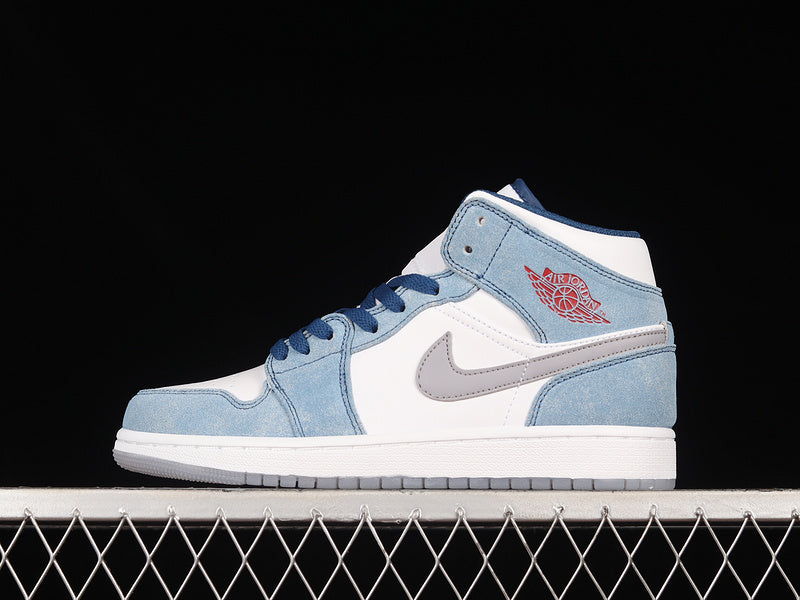 Air Jordan 1 AJ1 Mid - French Blue/Fire Red