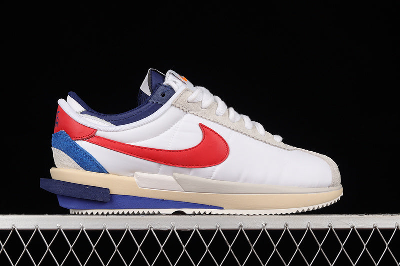 Zoom Cortez x sacai - White/University Red