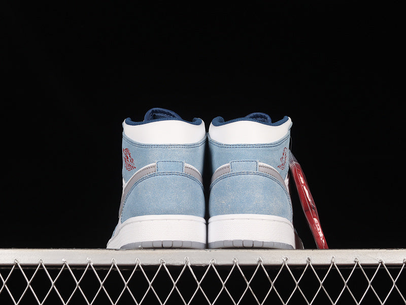 Air Jordan 1 AJ1 Mid - French Blue/Fire Red