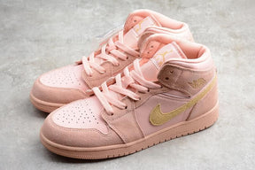 WMNS Air Jordan 1 AJ1 Mid - Coral Gold