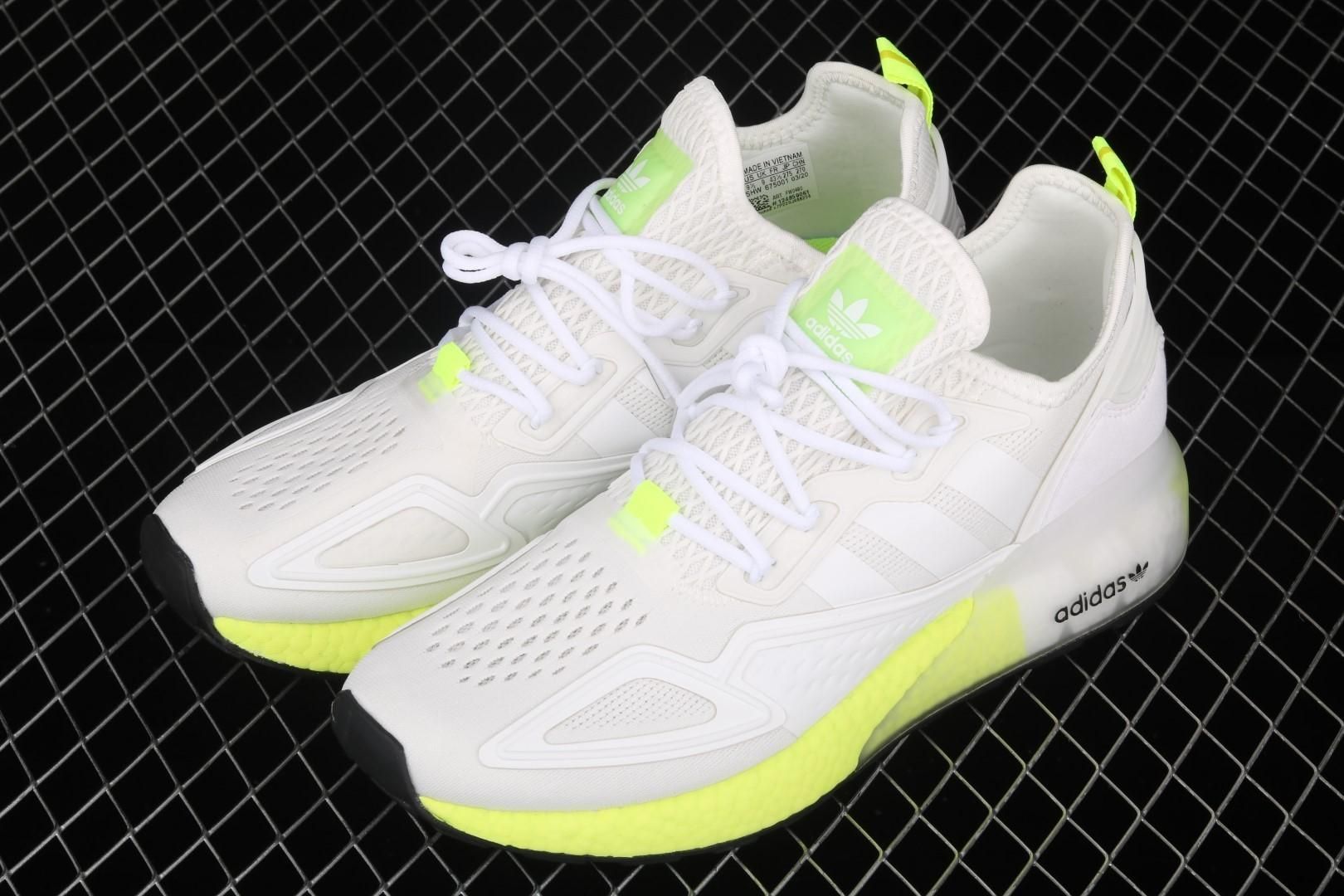 adidasMens ZX 2K Boost - Cloud White/Solar Yellow