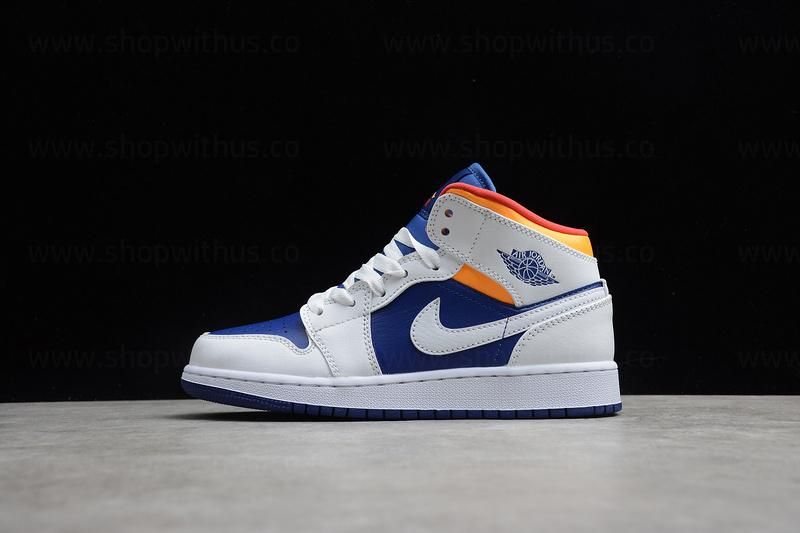 Air Jordan 1 AJ1 Mid - White Deep/Royal Blue