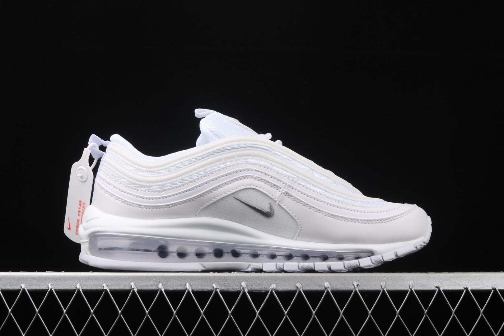 NikeMens Air Max 97 AM97 - Triple White/Wolf Grey