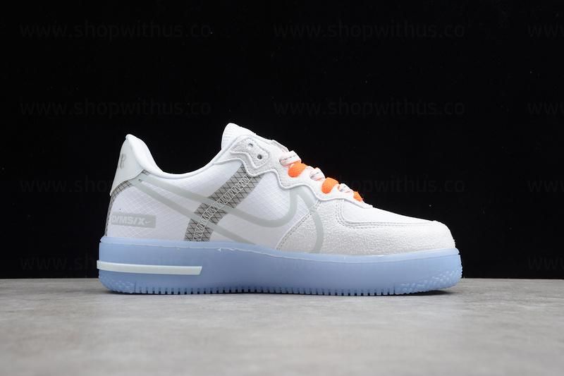 NikeAir Force 1 AF1 React QS - White Ice