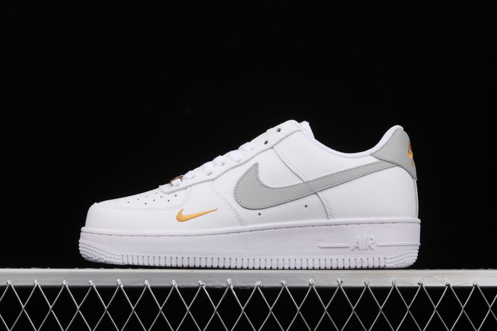 NikeAir AF1 Force 1 Low - White/Grey/Gold