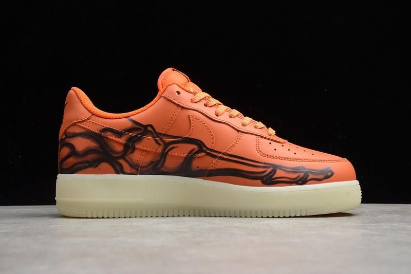 NikeMens  Air Force 1 AF1 Low - Orange Skeleton Halloween