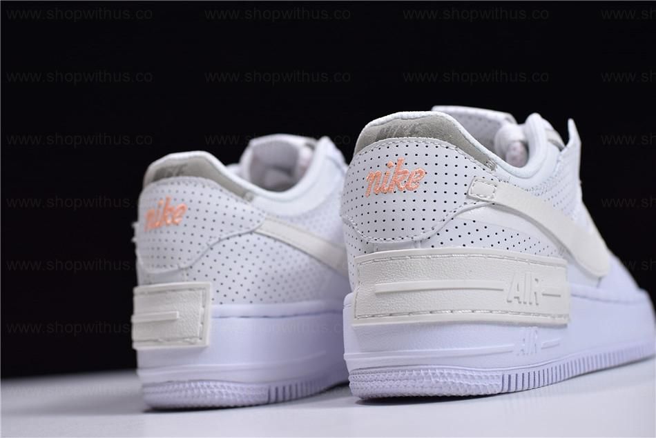 NikeAir Force 1 AF1 Shadow - White/Atomic Pink