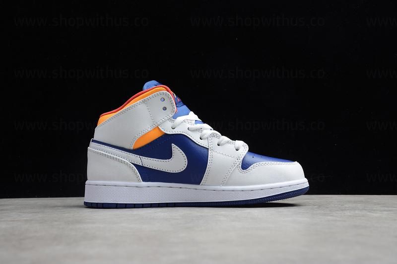 Air Jordan 1 AJ1 Mid - White Deep/Royal Blue